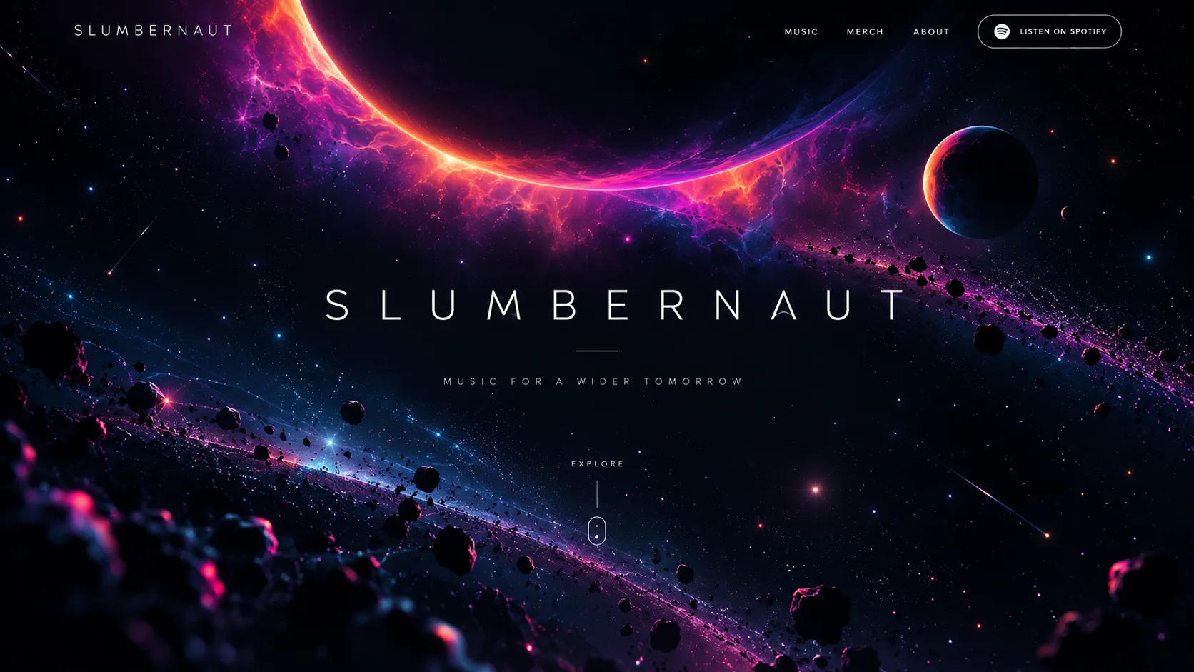 Slumbernaut website homepage